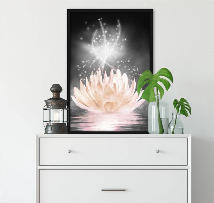 Pixxprint abstrakte Seerose, Poster mit Bilderrahmen Exklusivangebot