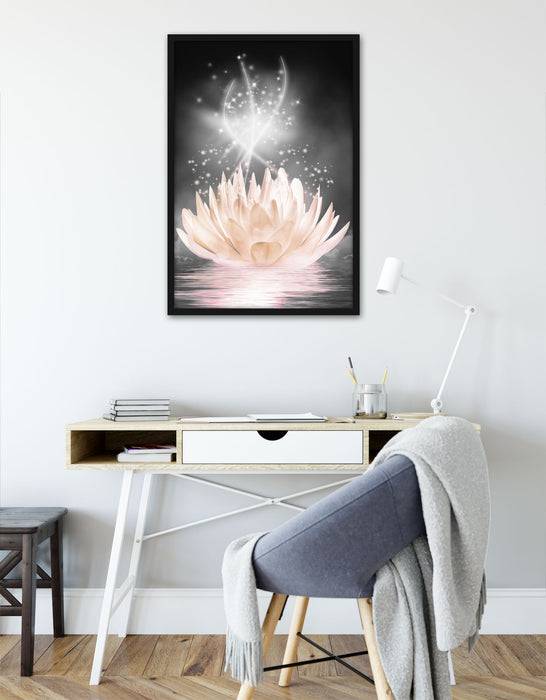 Pixxprint abstrakte Seerose, Poster mit Bilderrahmen Exklusivangebot
