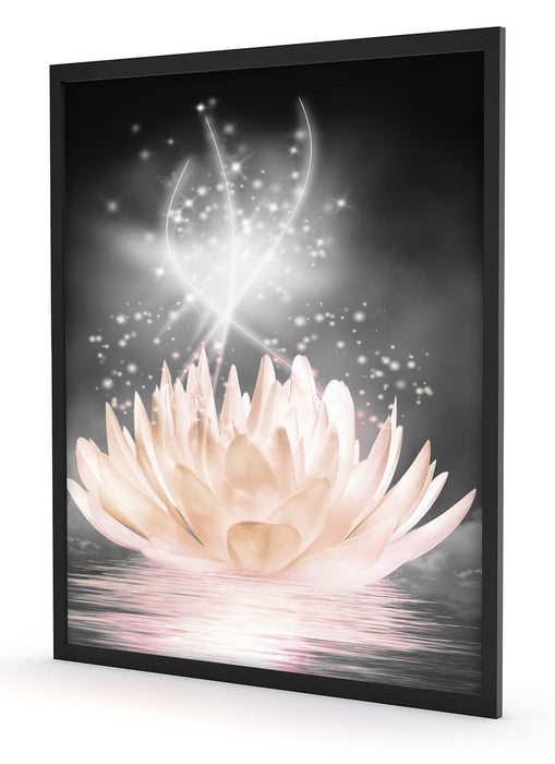 Pixxprint abstrakte Seerose, Poster mit Bilderrahmen Exklusivangebot