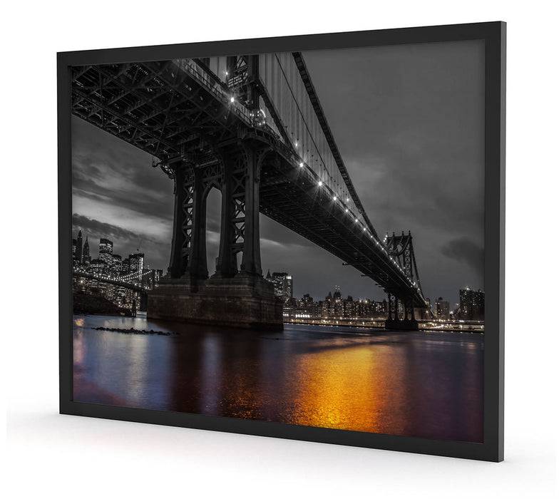 Pixxprint Manhatten Brücke New York, Poster mit Bilderrahmen Weihnachtsangebot