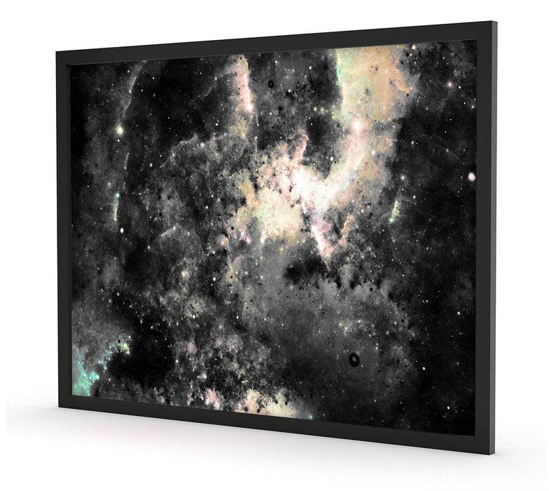 Pixxprint Bunte Nebelgalaxie und Sterne, Poster mit Bilderrahmen Valentinstagsangebot