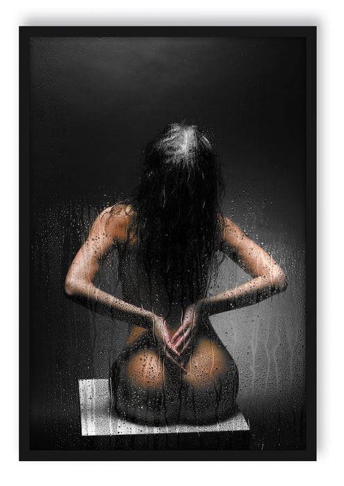 Pixxprint Nackte Frau, Poster mit Bilderrahmen