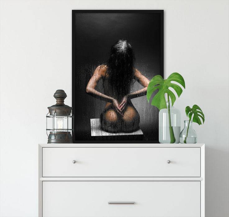 Pixxprint Nackte Frau, Poster mit Bilderrahmen Exklusive Angebote