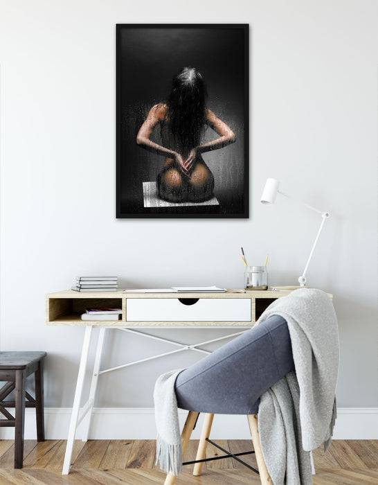 Pixxprint Nackte Frau, Poster mit Bilderrahmen Exklusive Angebote