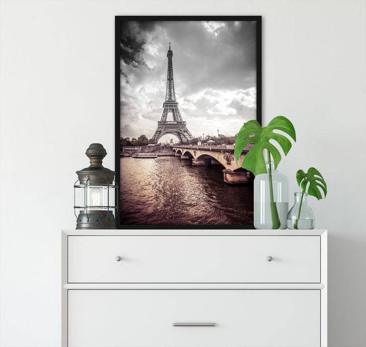 Pixxprint Eiffelturm in Paris, Poster mit Bilderrahmen Neuheiten