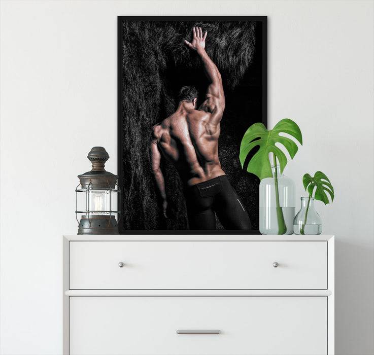 Pixxprint Muskulöser sexy Mann, Poster mit Bilderrahmen Tägliche Deals