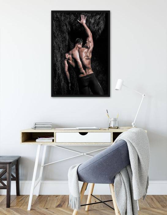 Pixxprint Muskulöser sexy Mann, Poster mit Bilderrahmen Tägliche Deals