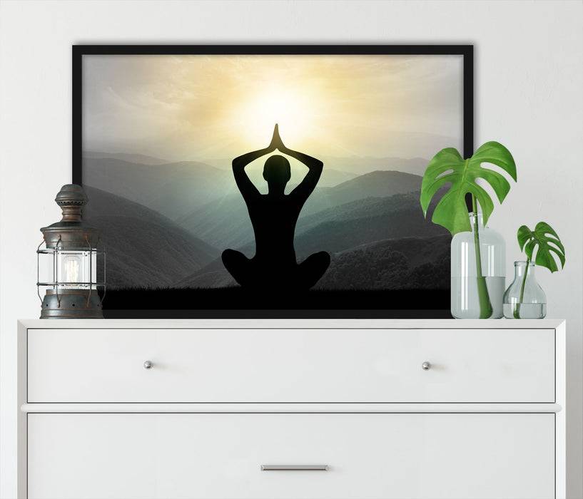 Pixxprint Yoga und Meditation, Poster mit Bilderrahmen Sonderangebote