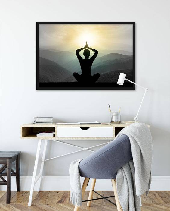 Pixxprint Yoga und Meditation, Poster mit Bilderrahmen Sonderangebote