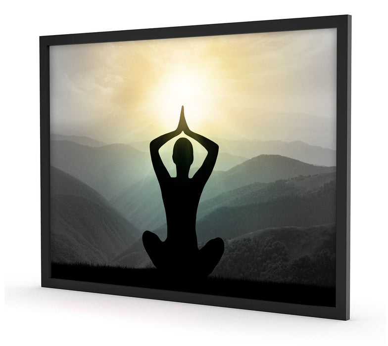 Pixxprint Yoga und Meditation, Poster mit Bilderrahmen Sonderangebote