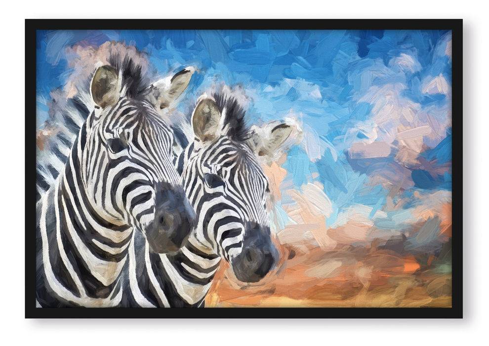 Pixxprint schönes Zebrapaar, Poster mit Bilderrahmen JETZT KAUFEN