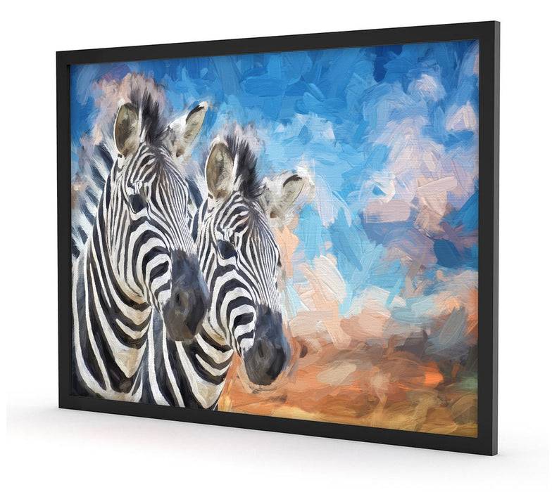 Pixxprint schönes Zebrapaar, Poster mit Bilderrahmen JETZT KAUFEN