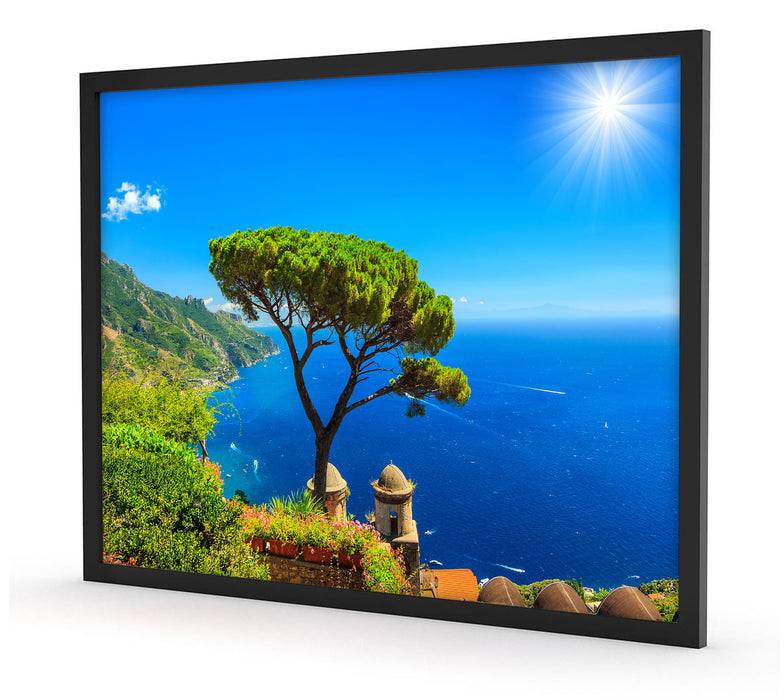 Pixxprint baum am blauen meer, Poster mit Bilderrahmen Letzte 2 Tage