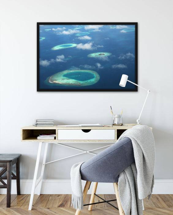 Pixxprint Trauminsel im Meer, Poster mit Bilderrahmen Clearance-Verkauf