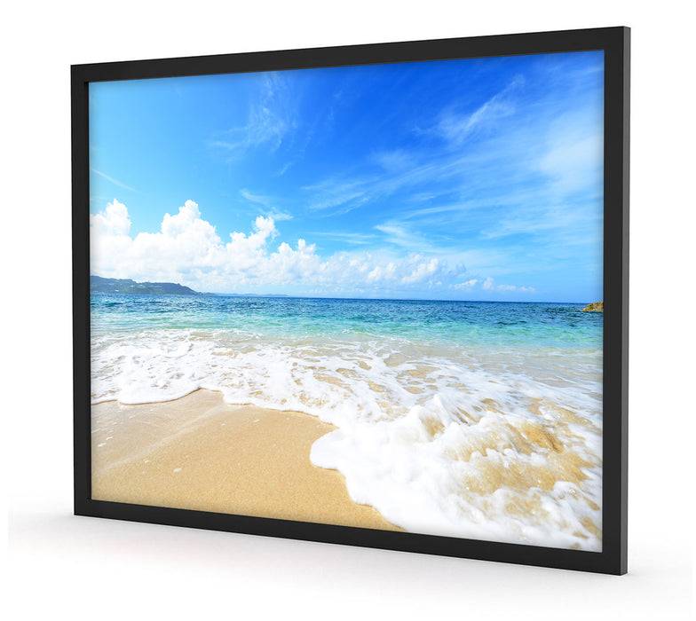Pixxprint Strand bei Sonnenuntergang, Poster mit Bilderrahmen Fabrikladen