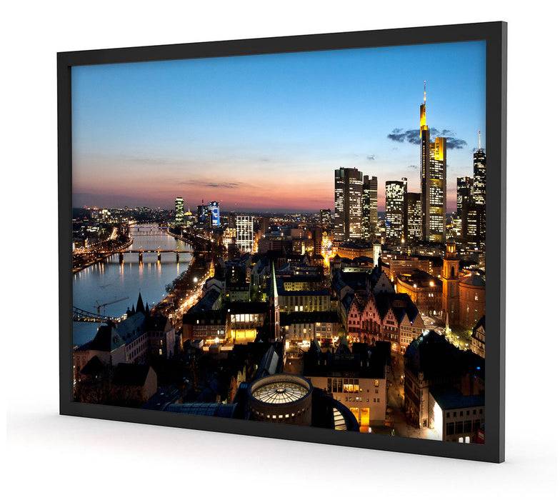 Pixxprint Frankfurt Skyline, Poster mit Bilderrahmen zollfrei