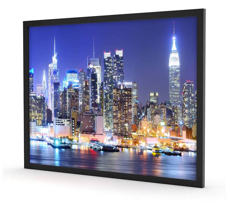 Pixxprint New York Skyline Brücke, Poster mit Bilderrahmen 2025