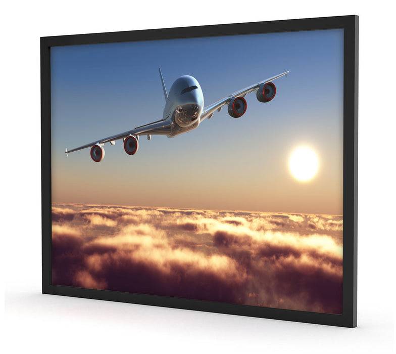 Pixxprint Flugzeug, Poster mit Bilderrahmen im Angebot