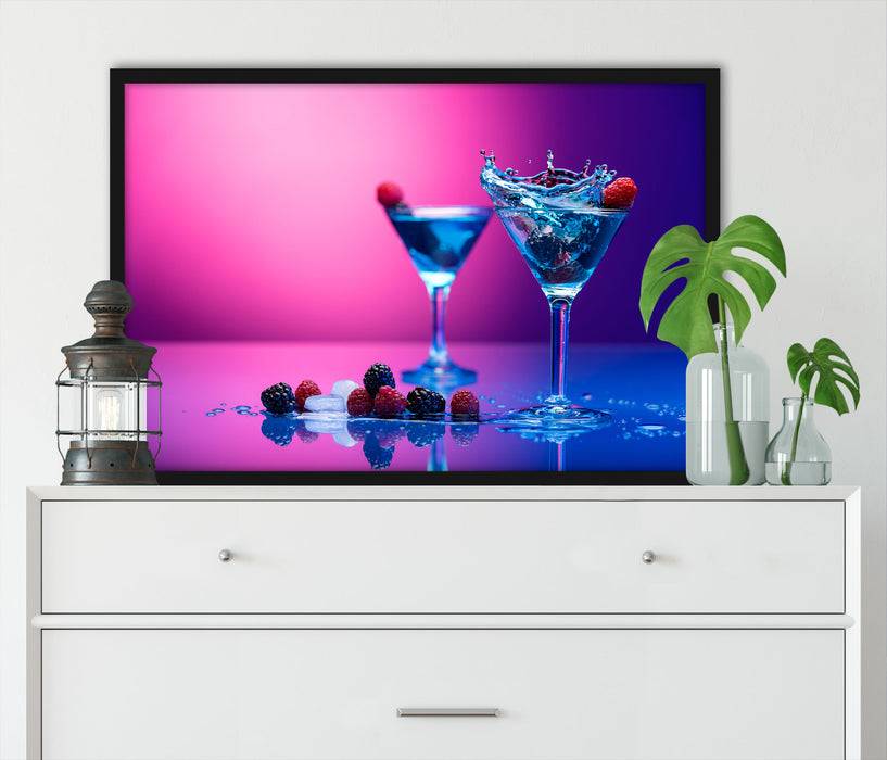 Pixxprint Coole Cocktails, Poster mit Bilderrahmen Schlussverkauf