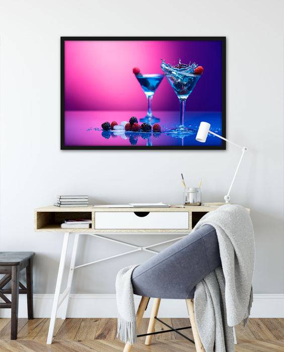 Pixxprint Coole Cocktails, Poster mit Bilderrahmen Schlussverkauf