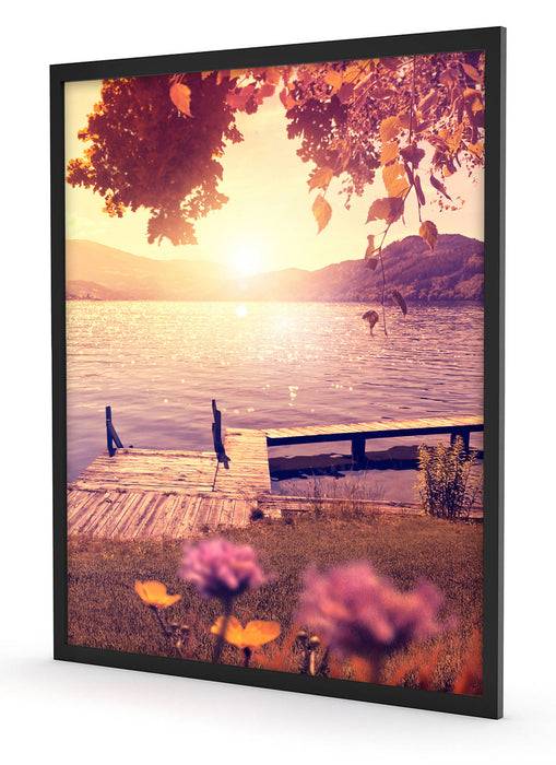 Pixxprint Steg im Sonnenuntergang Meer, Poster mit Bilderrahmen Meist gekauft