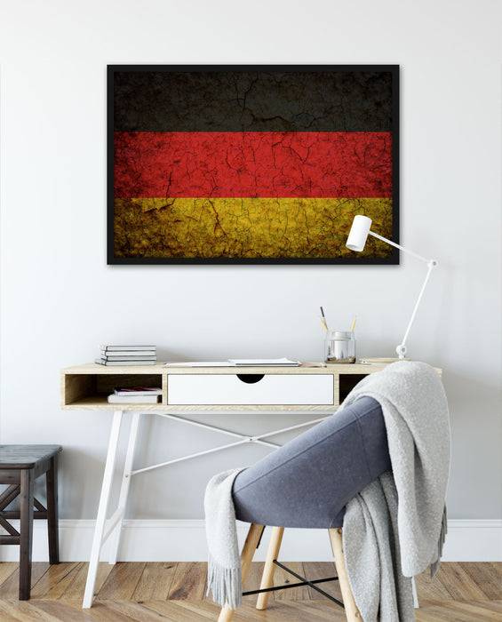 Pixxprint Deutschlandfahne, Poster mit Bilderrahmen Kostenloser Versand