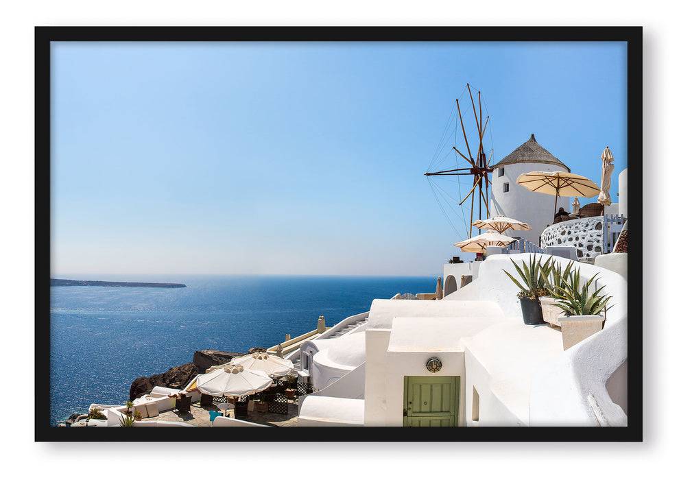 Pixxprint Stadt am Meer, Poster mit Bilderrahmen Fabrik Onlineshop