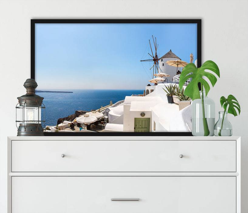 Pixxprint Stadt am Meer, Poster mit Bilderrahmen Fabrik Onlineshop