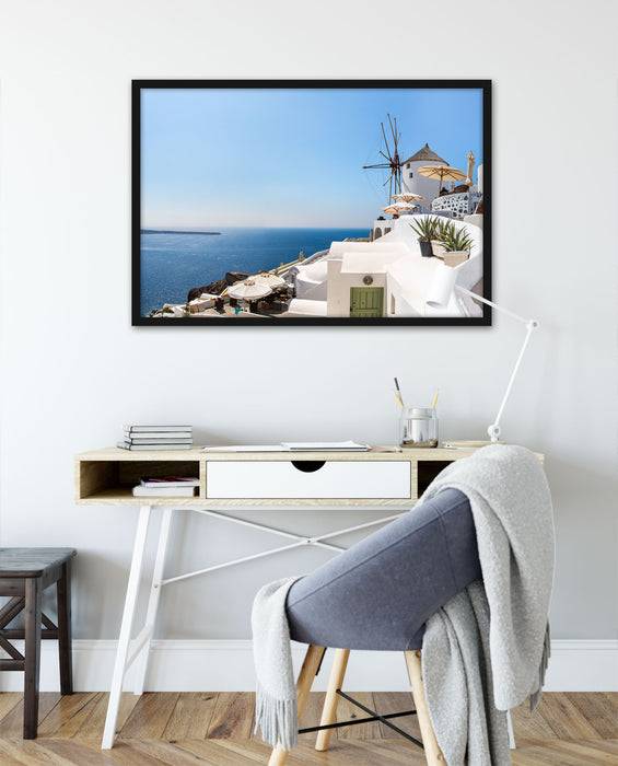 Pixxprint Stadt am Meer, Poster mit Bilderrahmen Fabrik Onlineshop
