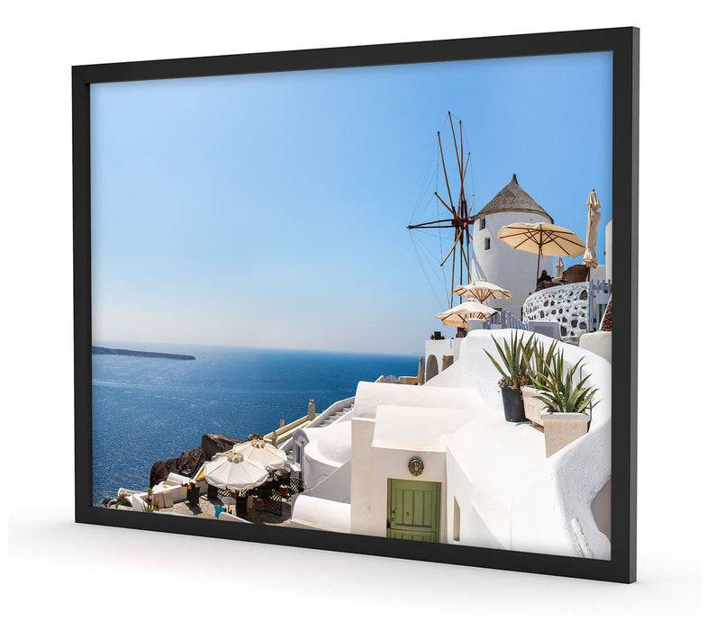 Pixxprint Stadt am Meer, Poster mit Bilderrahmen Fabrik Onlineshop