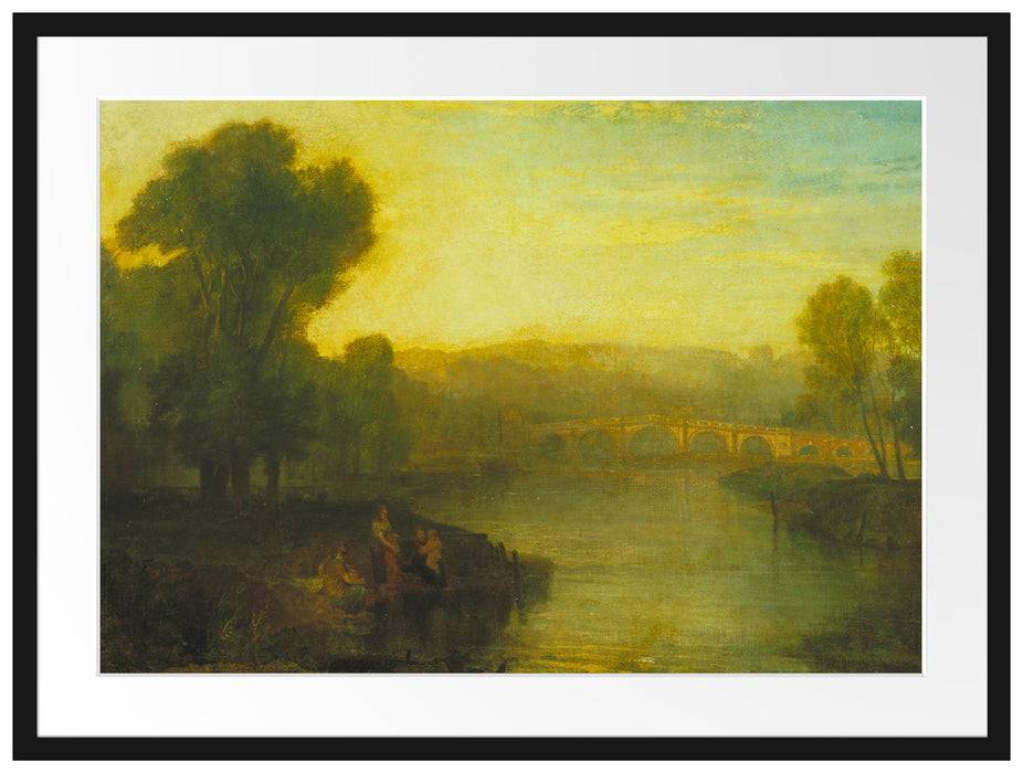 Pixxprint William Turner - View of Richmond Hill and Bridge, im Galerie-Passepartout Bilderrahmen Rabatt