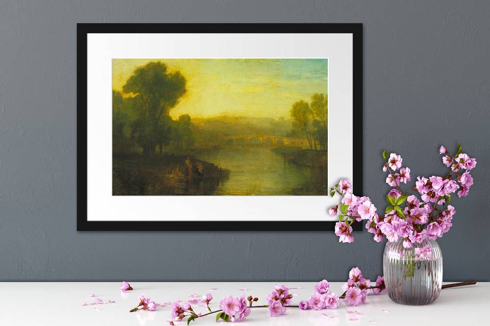Pixxprint William Turner - View of Richmond Hill and Bridge, im Galerie-Passepartout Bilderrahmen Rabatt