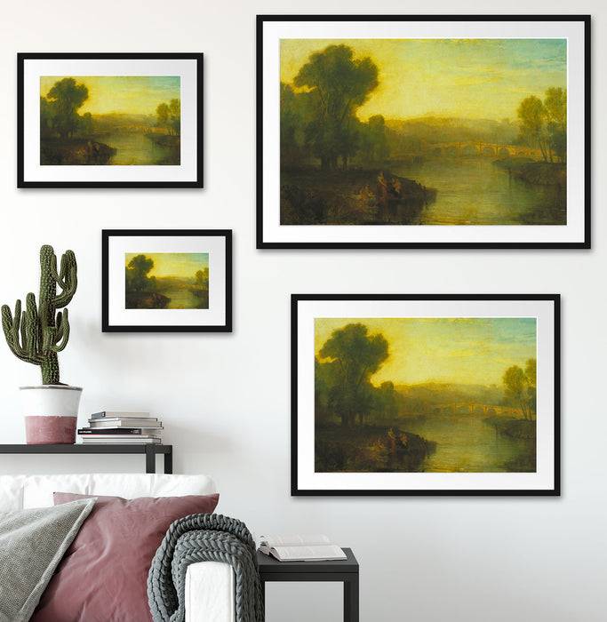 Pixxprint William Turner - View of Richmond Hill and Bridge, im Galerie-Passepartout Bilderrahmen Rabatt