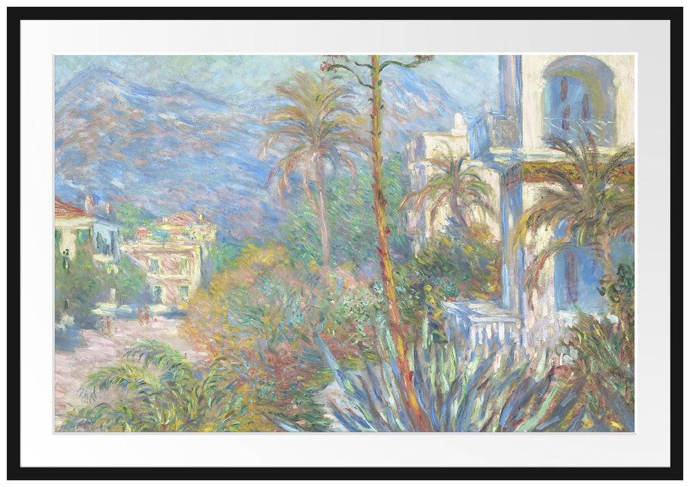 Pixxprint Claude Monet - Villen in Bordighera Impressionismu, im Galerie-Passepartout Bilderrahmen Günstig kaufen