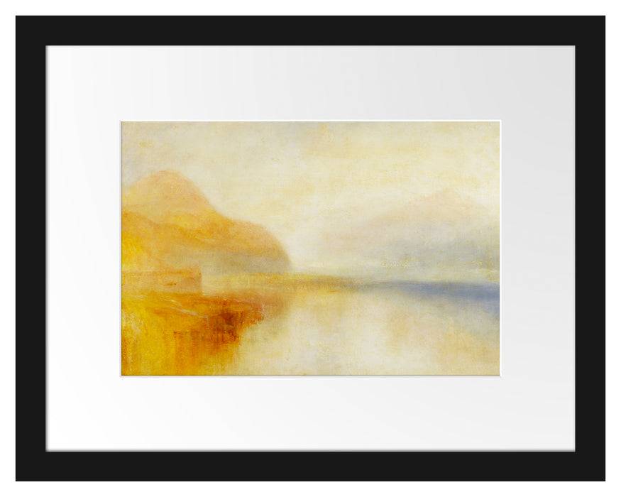 Pixxprint William Turner - Inverary Pier Loch Fyne Morning , im Galerie-Passepartout Bilderrahmen