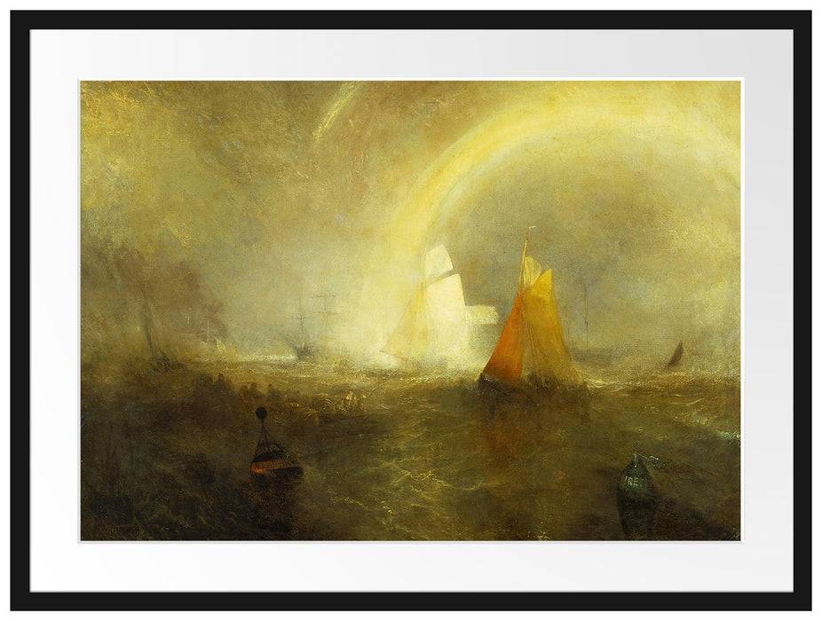 Pixxprint William Turner - The Wreck Buoy, im Galerie-Passepartout Bilderrahmen Online Shopping