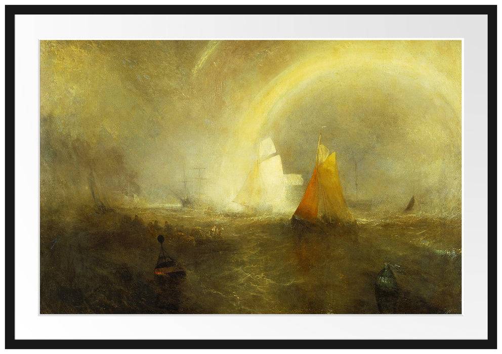 Pixxprint William Turner - The Wreck Buoy, im Galerie-Passepartout Bilderrahmen Online Shopping