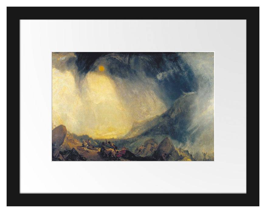 Pixxprint William Turner - Snow Storm Hannibal and his Army Cross, im Galerie-Passepartout Bilderrahmen
