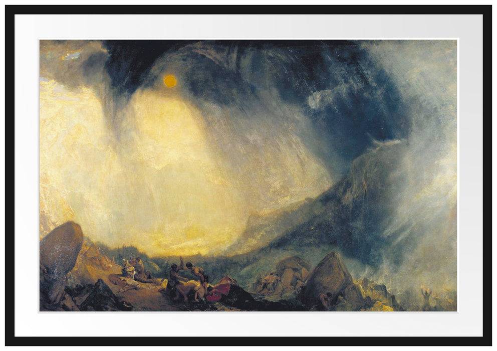 Pixxprint William Turner - Snow Storm Hannibal and his Army Cross, im Galerie-Passepartout Bilderrahmen Preisnachlass