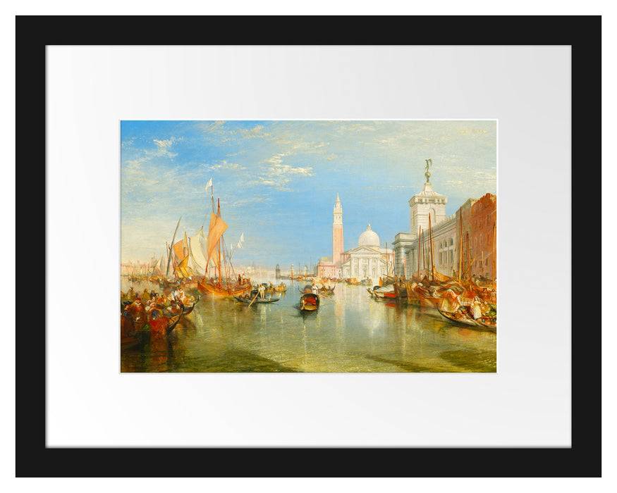 Pixxprint William Turner - Venice: The Dogana and San Giorgio Mag, im Galerie-Passepartout Bilderrahmen