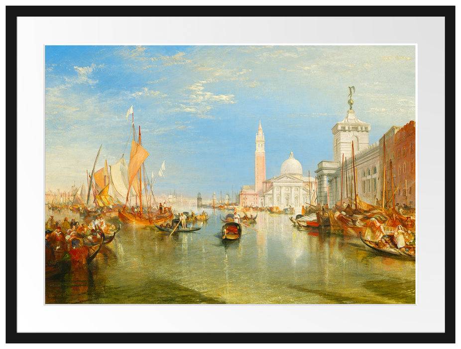 Pixxprint William Turner - Venice: The Dogana and San Giorgio Mag, im Galerie-Passepartout Bilderrahmen Saisonschlussverkauf