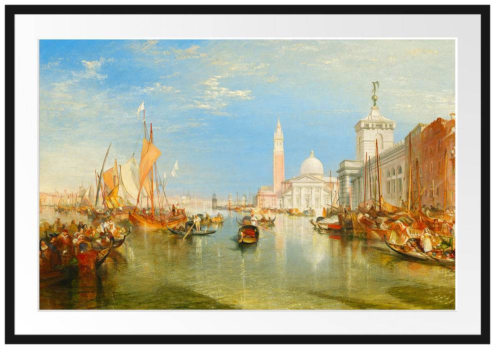 Pixxprint William Turner - Venice: The Dogana and San Giorgio Mag, im Galerie-Passepartout Bilderrahmen Saisonschlussverkauf