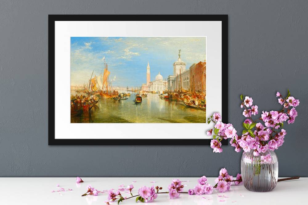 Pixxprint William Turner - Venice: The Dogana and San Giorgio Mag, im Galerie-Passepartout Bilderrahmen Saisonschlussverkauf