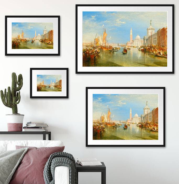 Pixxprint William Turner - Venice: The Dogana and San Giorgio Mag, im Galerie-Passepartout Bilderrahmen Saisonschlussverkauf