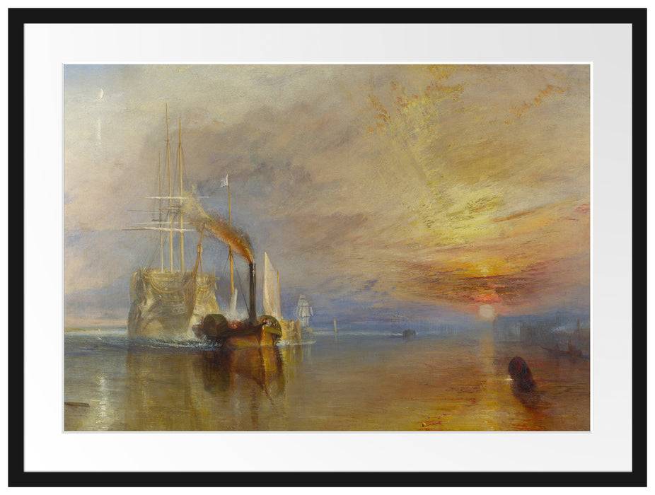 Pixxprint William Turner - The Fighting Temeraire, im Galerie-Passepartout Bilderrahmen Black Friday