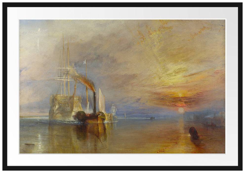 Pixxprint William Turner - The Fighting Temeraire, im Galerie-Passepartout Bilderrahmen Black Friday