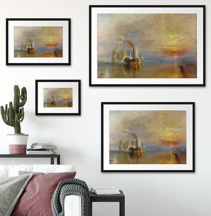 Pixxprint William Turner - The Fighting Temeraire, im Galerie-Passepartout Bilderrahmen Black Friday