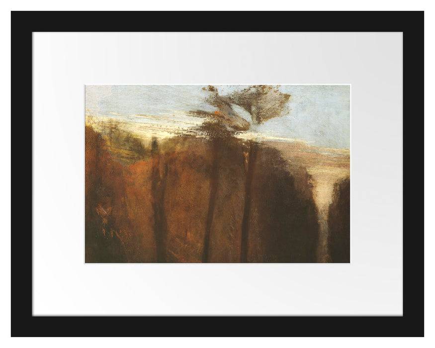 Pixxprint William Turner - An Avenue of Trees , im Galerie-Passepartout Bilderrahmen