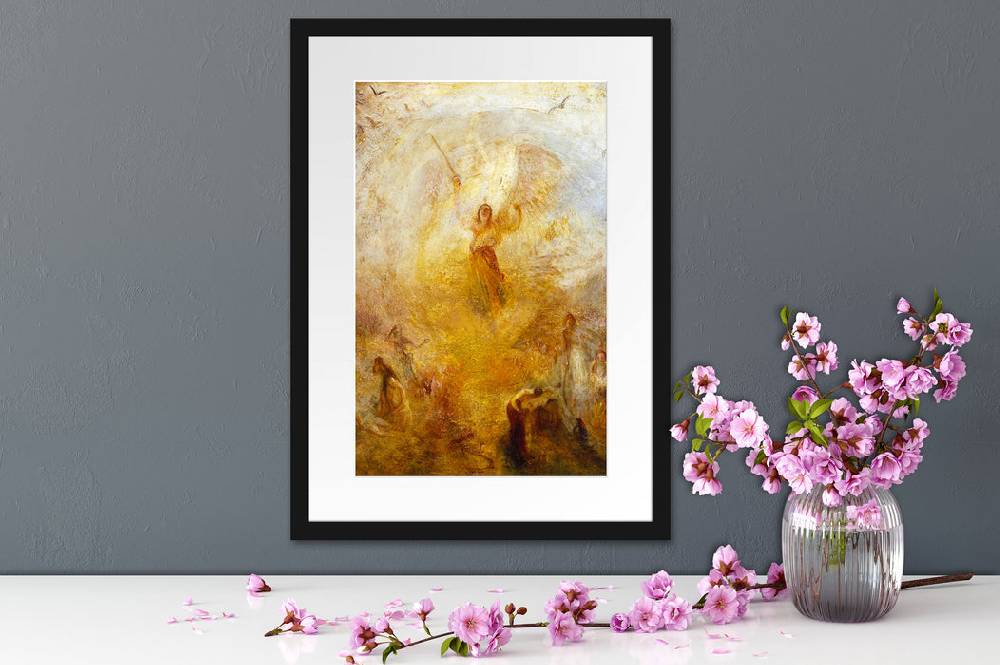 Pixxprint William Turner - The Angel Standing in the Sun, im Galerie-Passepartout Bilderrahmen Osterangebot