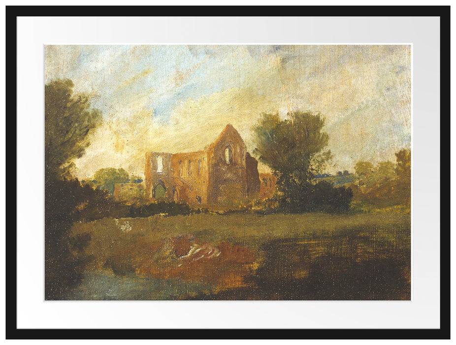 Pixxprint William Turner - Newark Abbey, im Galerie-Passepartout Bilderrahmen Muttertagsangebot